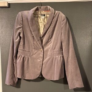 Vintage Y2K J. Crew Velvet Blazer-Silver, Academia